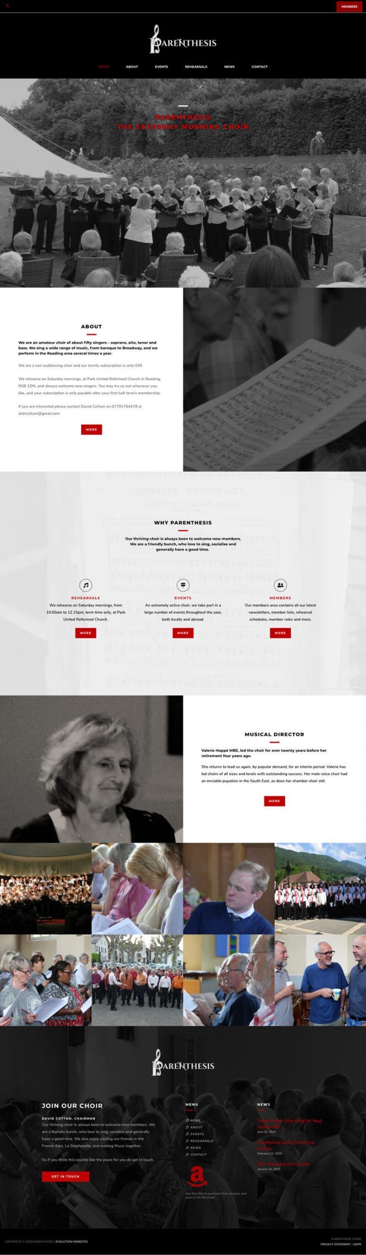 website design choir